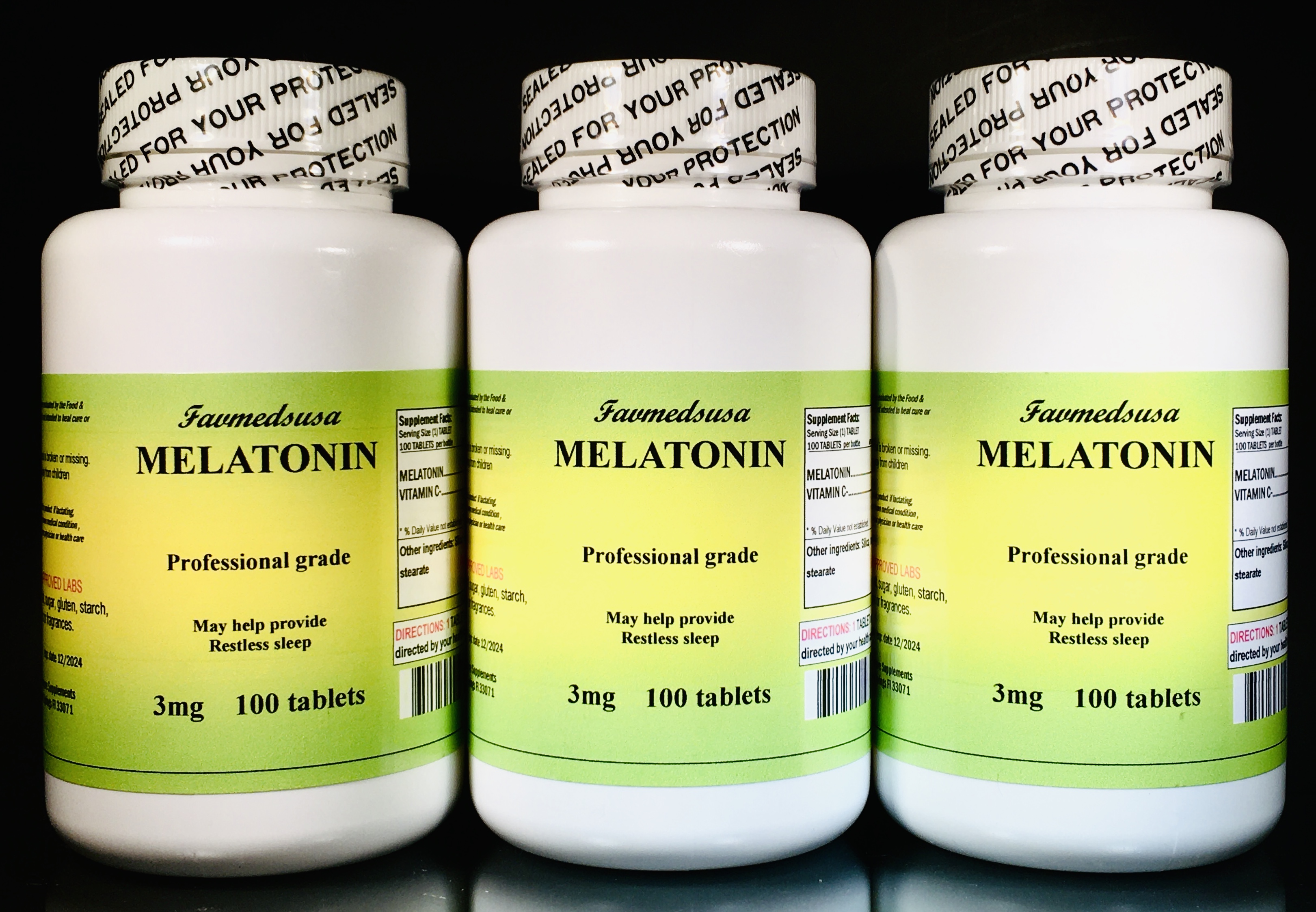 Melatonin 3mg - 300 (3x100) tablets